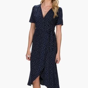 -SOLD- Polka Dots Midi Wrap Dress